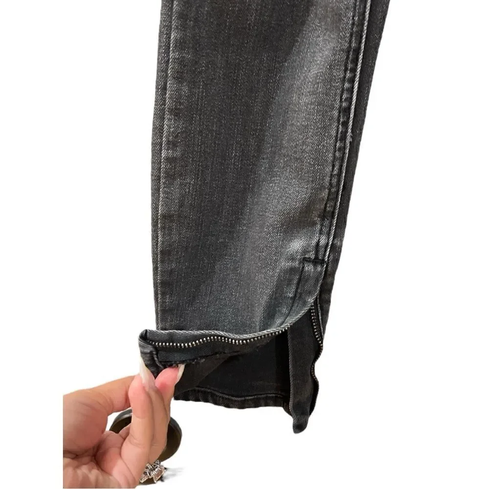 Pistola Distressed Slim Zip Ankle Charcoal Jean